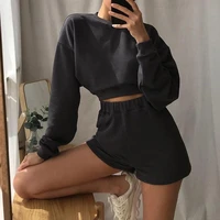 sports suit spring tracksuit 2 piece pant suits for women long sleeve two piece set crop top and shorts women suit outwear
