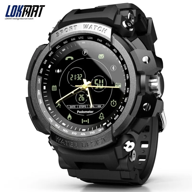 

LOKMAT Smart Watch MK28 Fitness Smartwatch Sport Track Stopwatch IP68 Waterproof Bluetooth Message Call Reminder For Android IOS