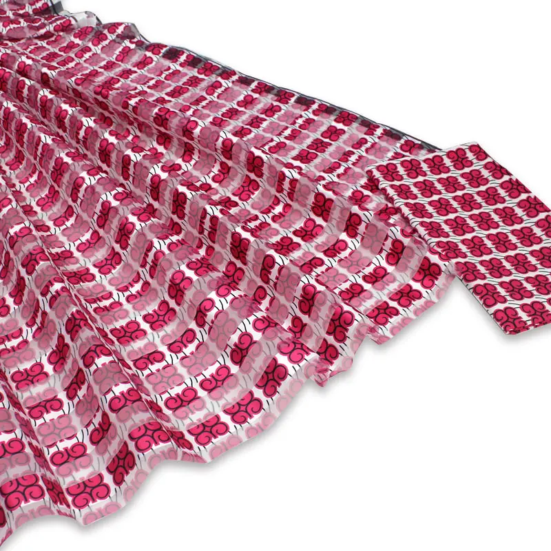 as picture African wax ankara fabric hot selling silk organza fabric ribbon organza fabric for dress 4+2yards - Цвет: as picture