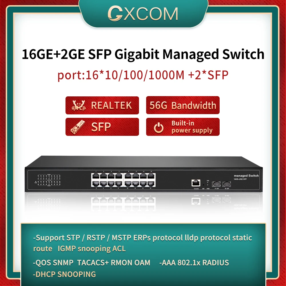 

16 Порты и разъёмы 10/100/1000 Мбит/с управляемый коммутатор RSTP IGMP VLAN Порты и разъёмы зеркало, 18 Порты и разъёмы полный гигабитный управления переключатель