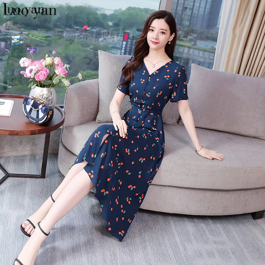 Винтажные шифоновые пляжные платья миди белого цвета с принтом летние нового