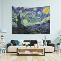 van gogh oil painting art tapestry background cloth bedside hanging wall blanket decorative for bedroom living room home decor