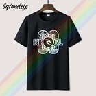 Rip нет. 00 белого цвета с логотипом в стиле ретро; Повседневные мужские футболки летняя детская одежда черный 100% хлопок короткий рукав; О до образный вырез; Футболки для мальчиков; Топы, футболки в стиле унисекс