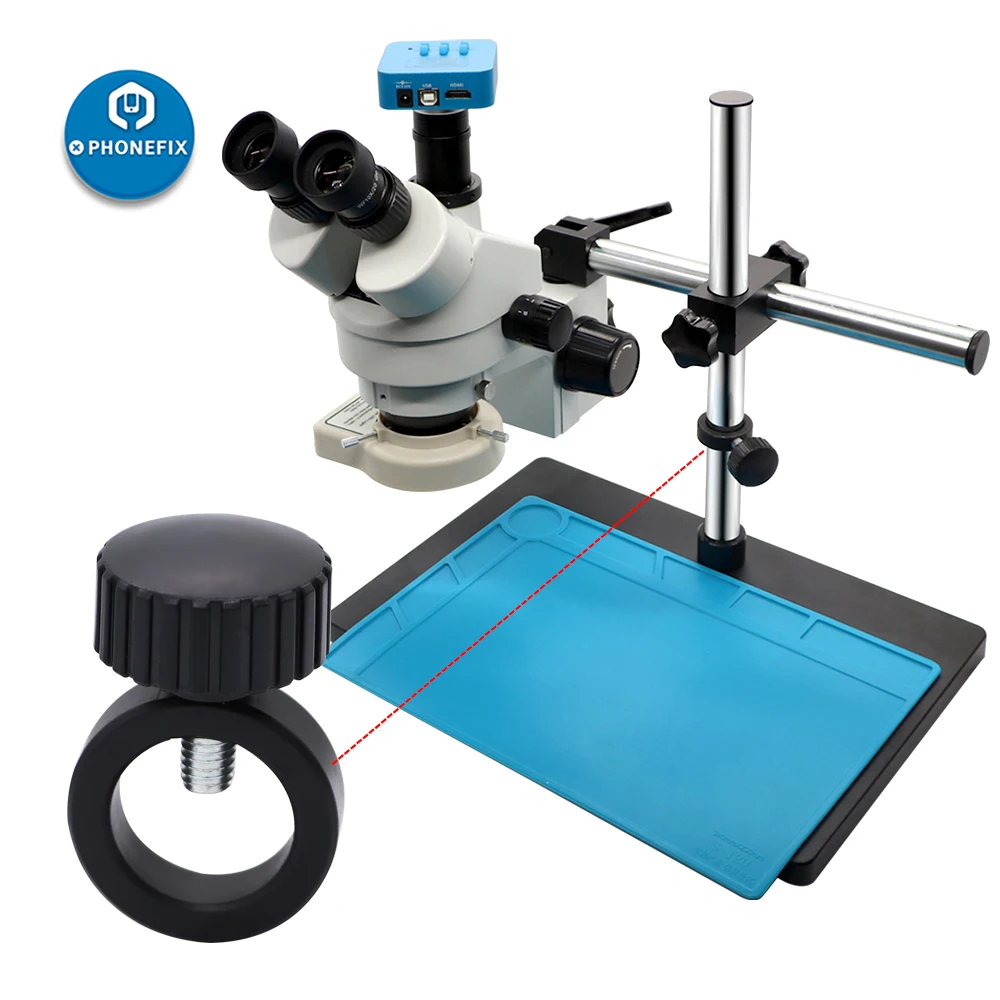 Промышленный Тринокулярный Штатив для стереомикроскопа видеокамеры