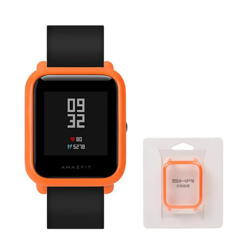 Оранжевый Чехол для ПК с защитной рамкой, жесткая оболочка для Huami Amazfit Bip, Молодежные часы, быстрая Простая установка, защита от царапин, чехол для часов, аксессуары - Цвет: Оранжевый