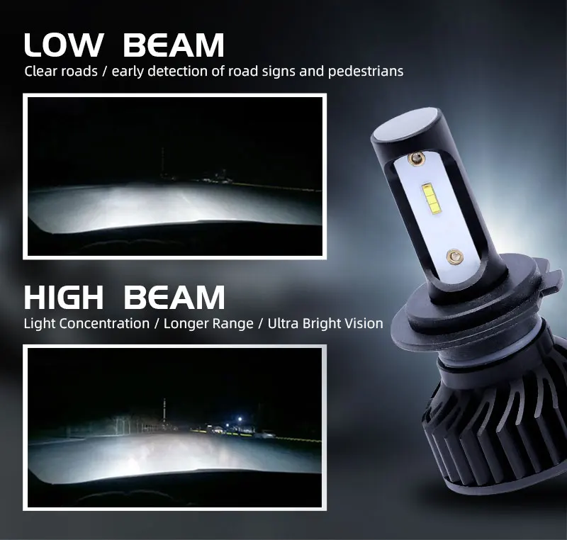 CarTnT 2 шт. H7 светодиодная лампа H8 H4 LED H11 9005 HB3 Автомобильные фары 9006 HB4 BulbsL16000LM 100 Вт 6000