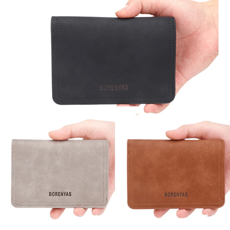 Модные мужские короткие кошельки из искусственной кожи кошелек на застежке для