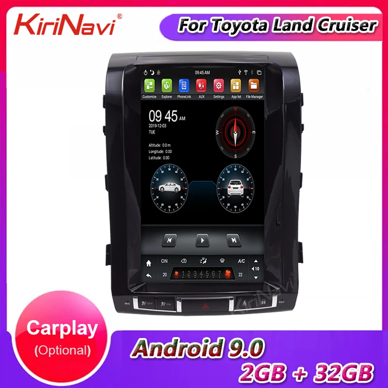 Kirinavi 14 &quotвертикальный экран Tesla стиль радио Android 9 0 автомобильный dvd-плеер для Toyota
