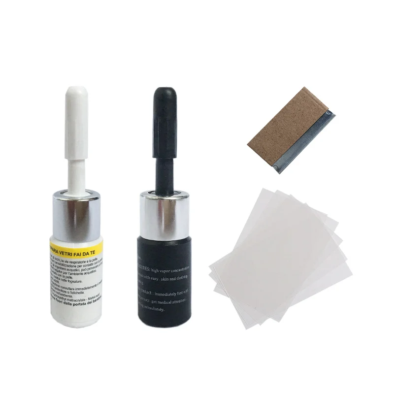 Window Repair Car Windshield Tool Glass Fluid Resin Cure Strips Razor Blade Kit Windscreen Crack |