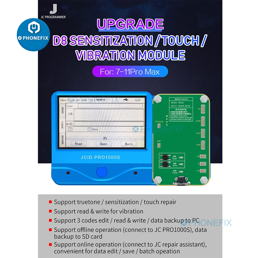 Программатор JC Pro1000s Nand ЖК-экран для ремонта Iphone 11 Pro Max XR XS MAX 8P 8 7P 7 с функцией