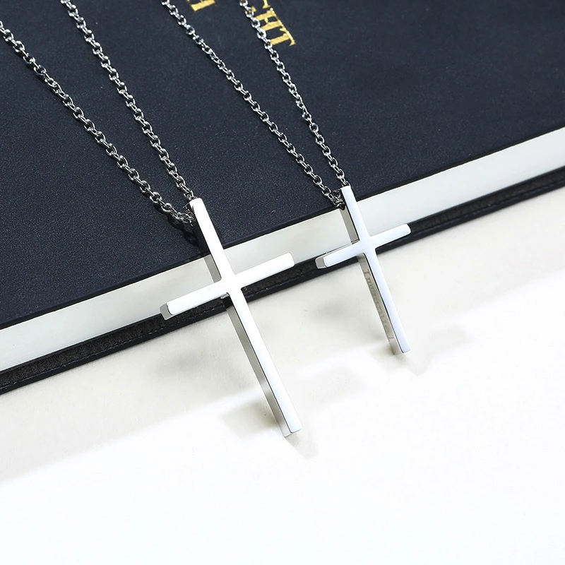 Базовое женское ожерелье из нержавеющей стали разные цвета крестообразное