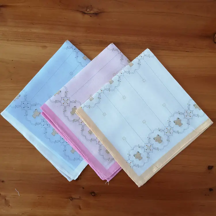 3 шт. винтажный хлопковый цветочный носовой платок с принтом в виде кота для детей