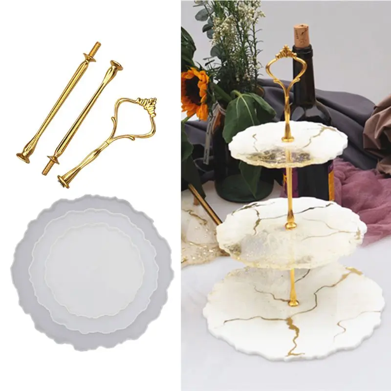 

Three layer Irregular Fruit Disc Big Plate Resin Mold Oversized Fruit Tray Resin Mold Transparent Flexible Silicone Mold
