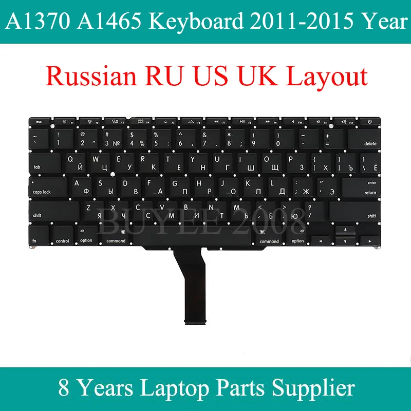 

Laptop Russian Keyboard For Macbook Air A1370 A1465 RU US UK Keyboard 2011 2012 2013 2014 2015 Replacement