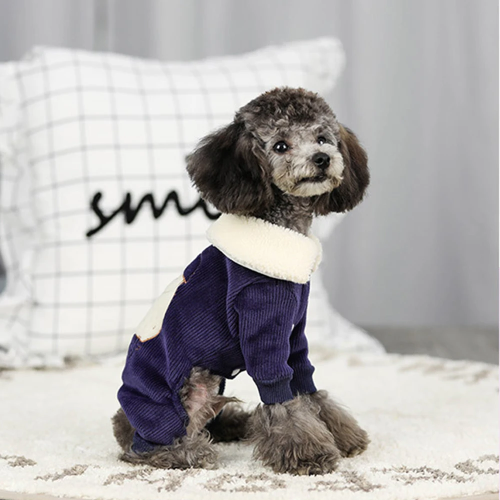 

2020 New Style Pet Clothes Dog Cat Clothes Corduroy Owl Cat Clothes Pet Autumn And Winter Legs In Clothes