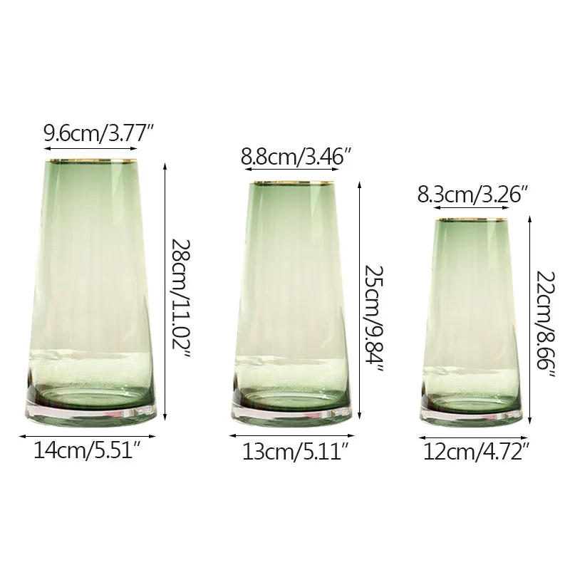 

Strongwell Nordic Gold Plated Hydroponic Glass Vase Home Decoration Fairy Garden Desktop Art Transparent Dried Flower Vase Gift