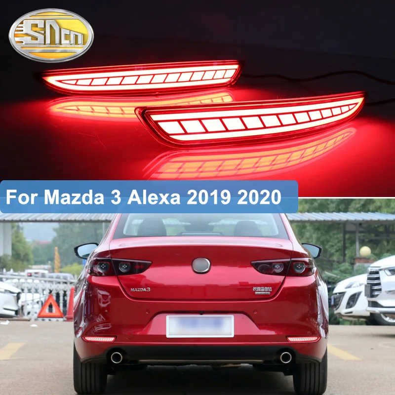 

2 шт. заднего бампера светильник s для Mazda 3 Alexa 2019 2020 задний противотуманный фонарь стоп-сигнал светильник динамический сигнал поворота свети...