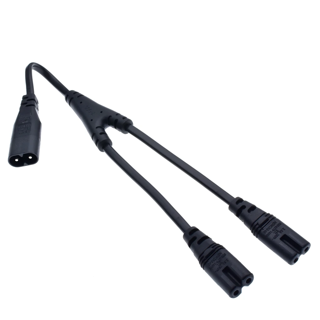 Кабель питания переменного тока IEC320 C8 в 2X C7 IEC цифра 8 штекер на 2 гнезда 1 Out кабель