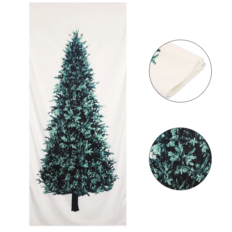 

Christmas Pine Tree Tapestry Wall Hang Cloth Wall Decoration Holiday Background Cloth Simple Tapestry Xmas Decoration Home