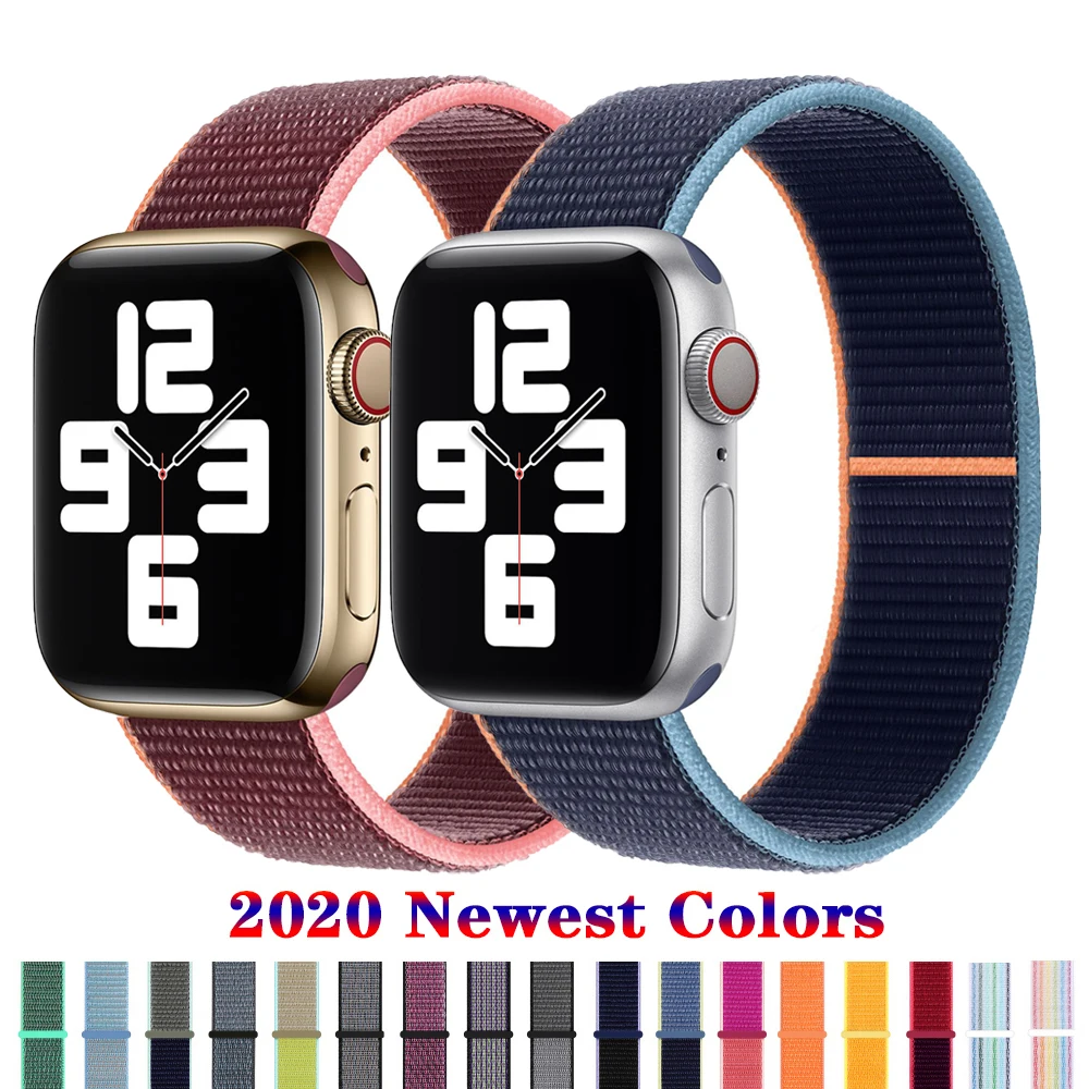 

Band for apple watch strap 44mm 40mm iwatch band 42mm 38mm nylon loop sport belt bracelet apple watch series 6 5 4 3