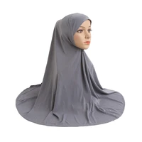 muslim big long instant hijab head scarf women fashion solid wrap headscarf arab islamic pray hat turban amira pull on headwraps