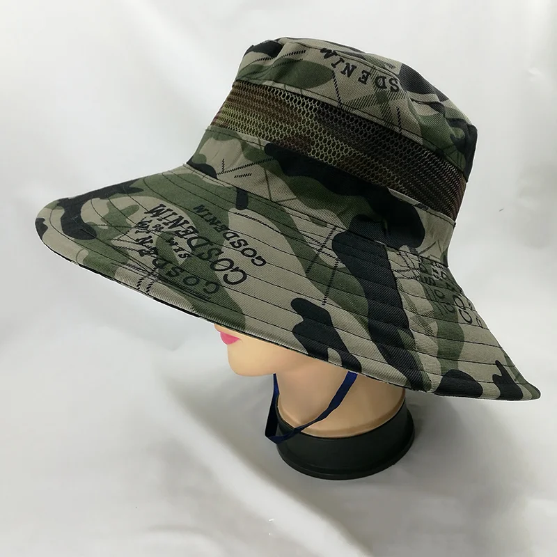 

Sports Boonie Washed Cotton Twill Chin Cord Military Camouflage Hunting Hat Camouflage Fishing Hat Bucket Hat Men And Women