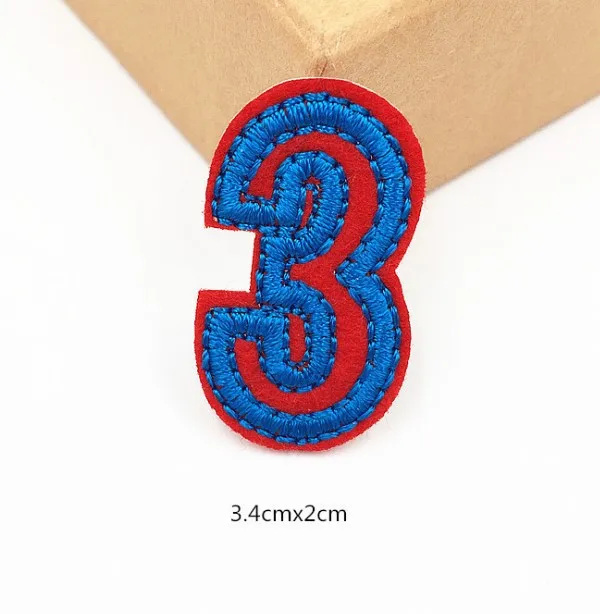 1Pcs Number Embroidered Iron On Patch Applique For Jacket Bag Clothing Sew badge Patches Garment Accessories | Дом и сад