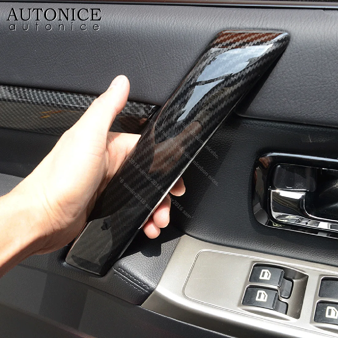 4 шт. углеродного волокна цветные дверные ручки Крышка правая передняя фара