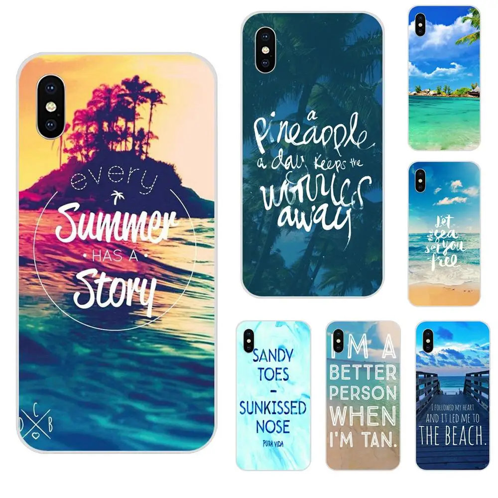 Cases Fashion For Xiaomi Redmi Mi 4 7A 9T K20 CC9 CC9e Note 7 9 Y3 SE Pro Prime Go Play Sea Paradise Beach Summer Quotes | Мобильные