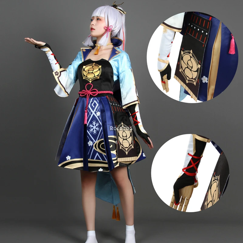 ROLECOS игра Genshin Impact Kamisato Ayaka Косплей Костюм косплей для женщин наряд платье