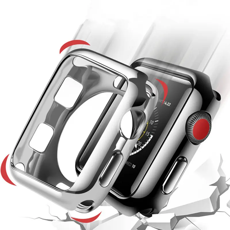ТПУ бампер для apple Watch 4 Чехол 44 мм 40 мм(iwatch 5) apple watch 3 2 1 ремешок 42 мм 38 мм защитный чехол для экрана аксессуары