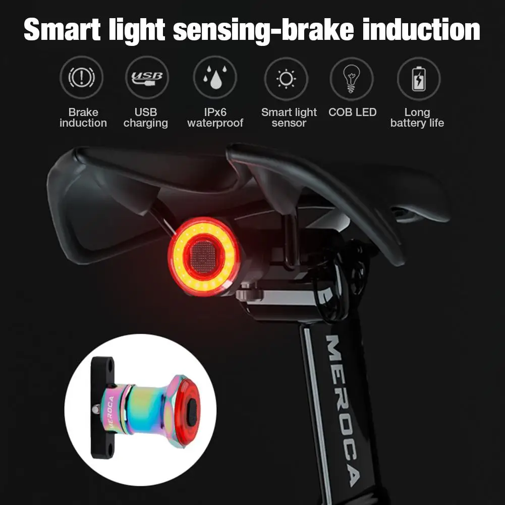 

Waterproof Led Taillight Brake Smart Bike Tail Light Sensing Bicycle Light Cycling Flashlight Accessorize Rear Lamp Bike Supply