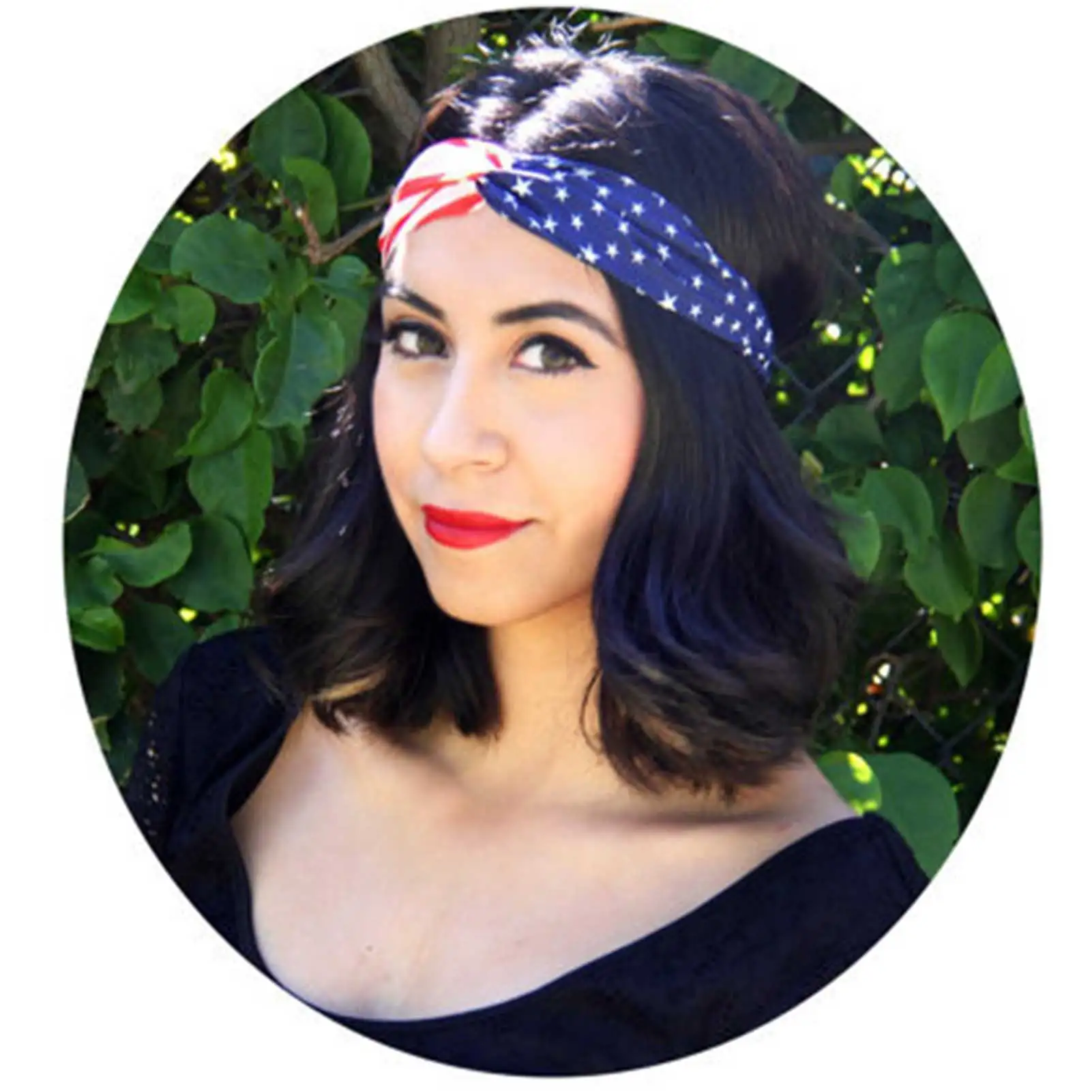 

American Flag Print Hairband Vintage Cross Turban Independence Day Headwear Cotton Elastic Non Slip Smooth Hair Accessories