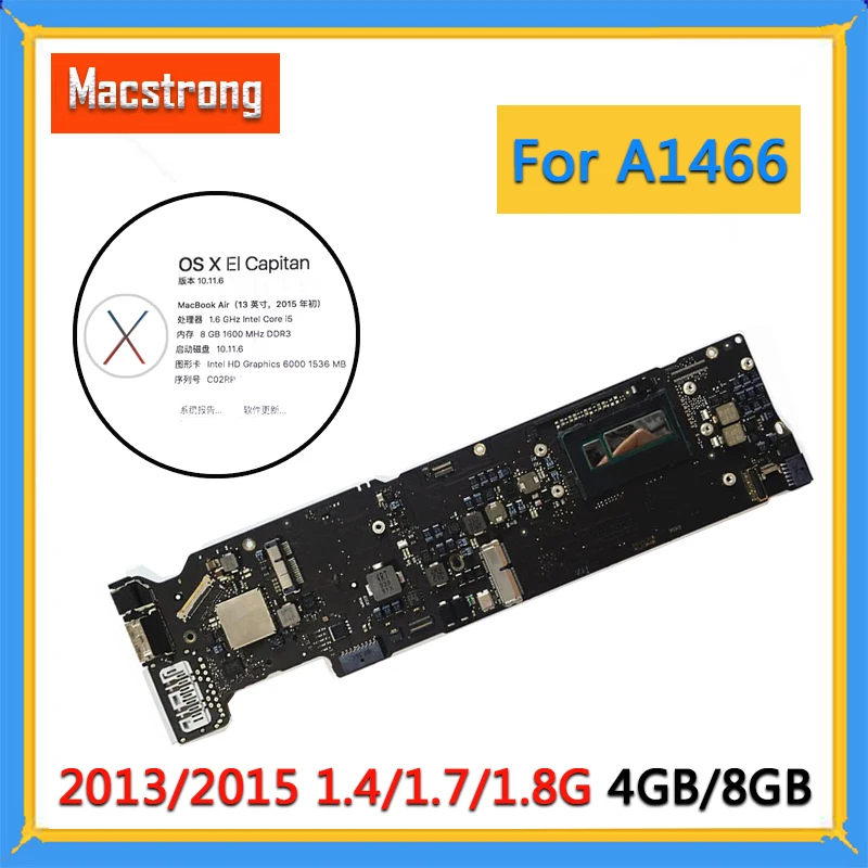 Протестированная оригинальная материнская плата A1466 2013 1 4G/1 6G 4 ГБ для MacBook Air 13