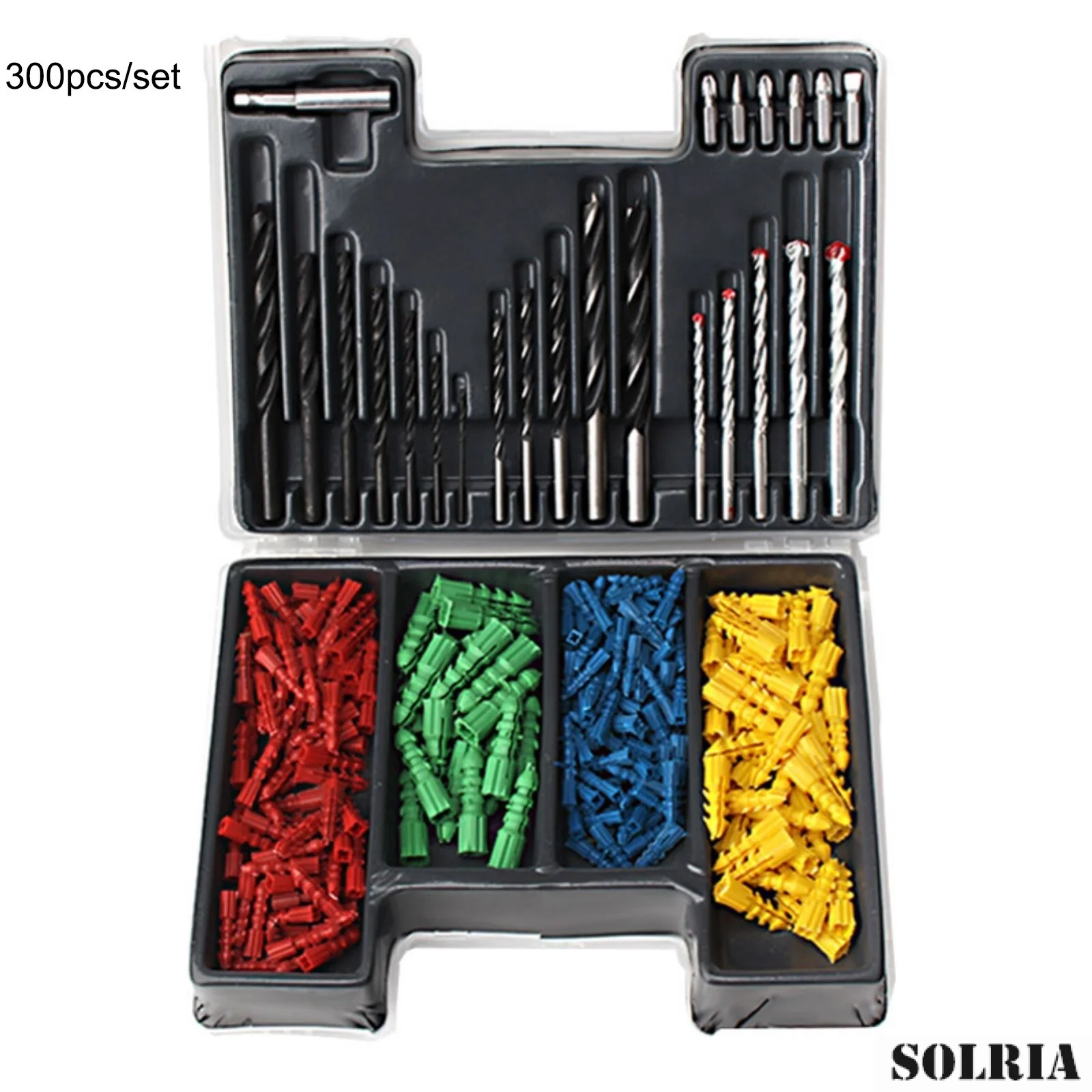 

300Pcs HSS High Speed Steel Drill Bits Set Expansion Screw Drill Bit Set Twist Drill Bits for Woodworking, Plastic DIY Projects