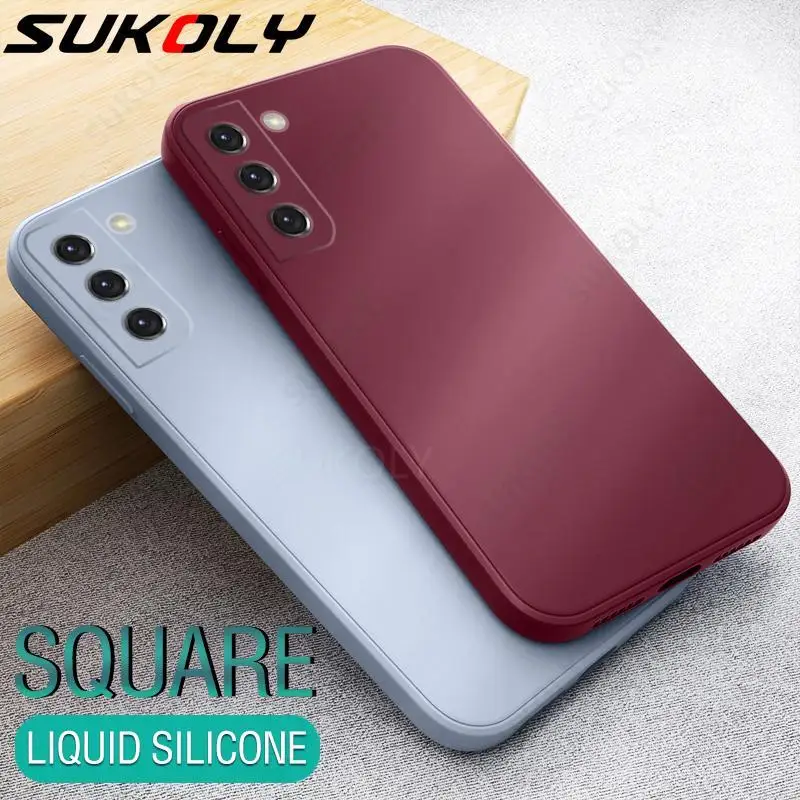 

For Samsung A52 5G A72 A51 A71 A32 A42 Liquid Skin Feel Silicone Case S21 Ultra S20 FE Plus A50 A70 A21 A31 S8 S9 S10 Plus Cover