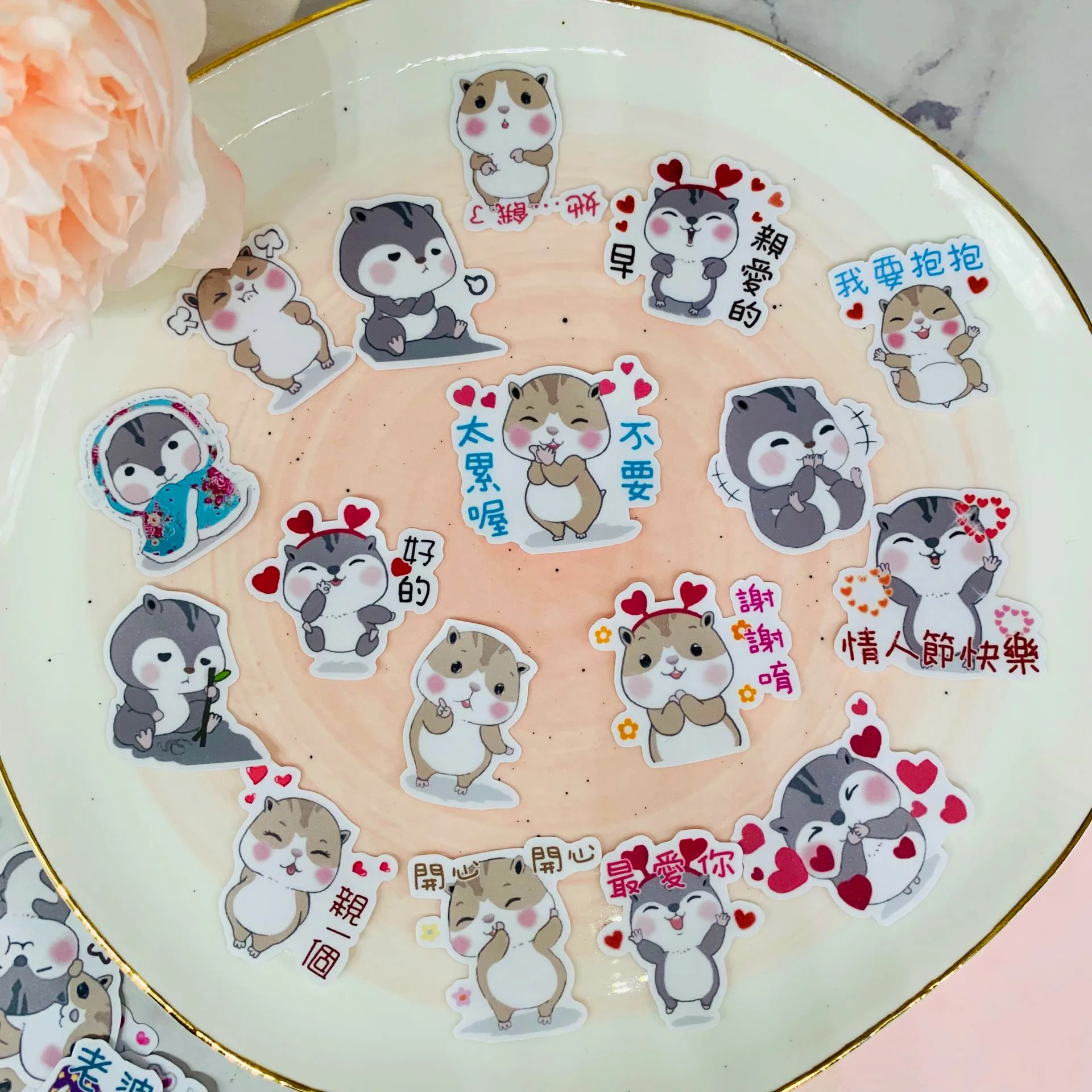 32-дневная Милая мультяшная наклейка для хомяка сделай сам альбом скрапбукинга