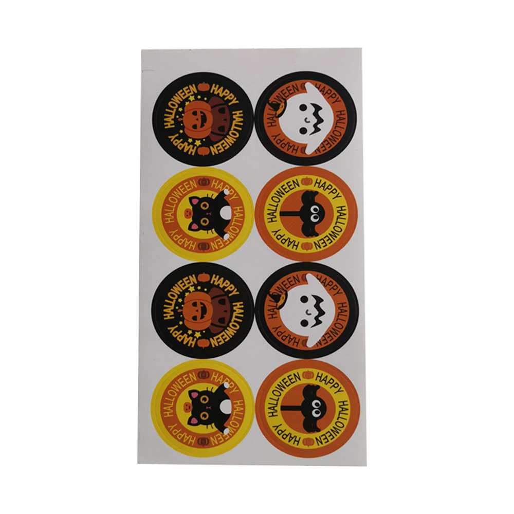 Хэллоуин круглые наклейки мультфильм интерес Тыква призрак кошка наклейка в