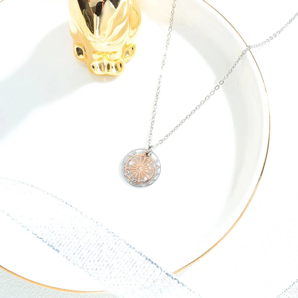 ZooMango модные компас Монета Звезда колесо обозрения нержавеющая сталь кулон