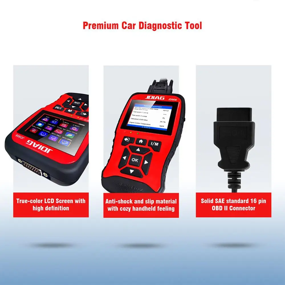 Professional Obd2 Automotive scanner JDiag JD906 Full System with Russian Language Upgraded Code Reader OBD2 Scanner KW850 | Автомобили и