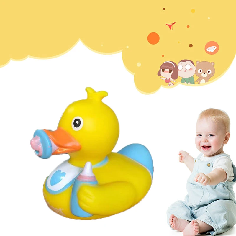 

Children toy baby bath drift rubber pacifier duck duck float sound BB call bath a duck