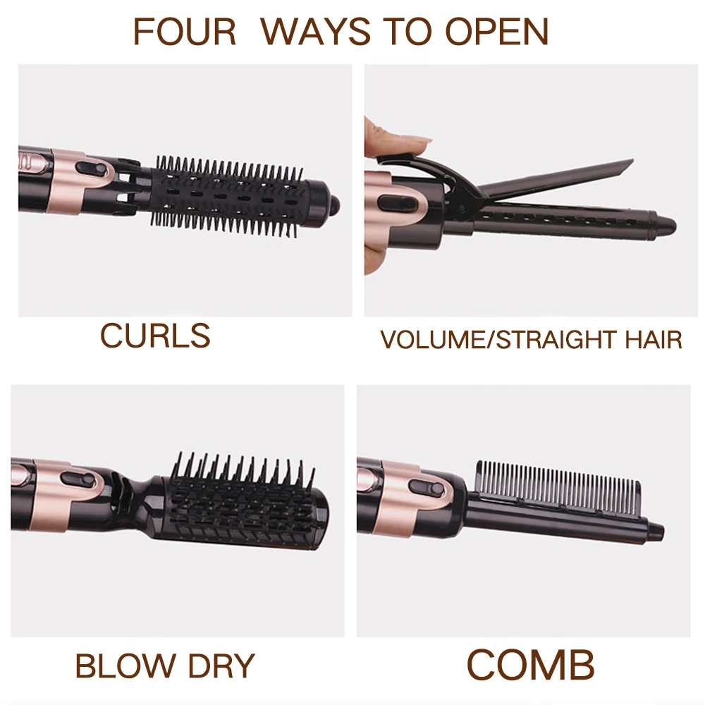 4 в 1 щипцы для завивки волос Выпрямитель Автоматический Фен-щетка бигуди