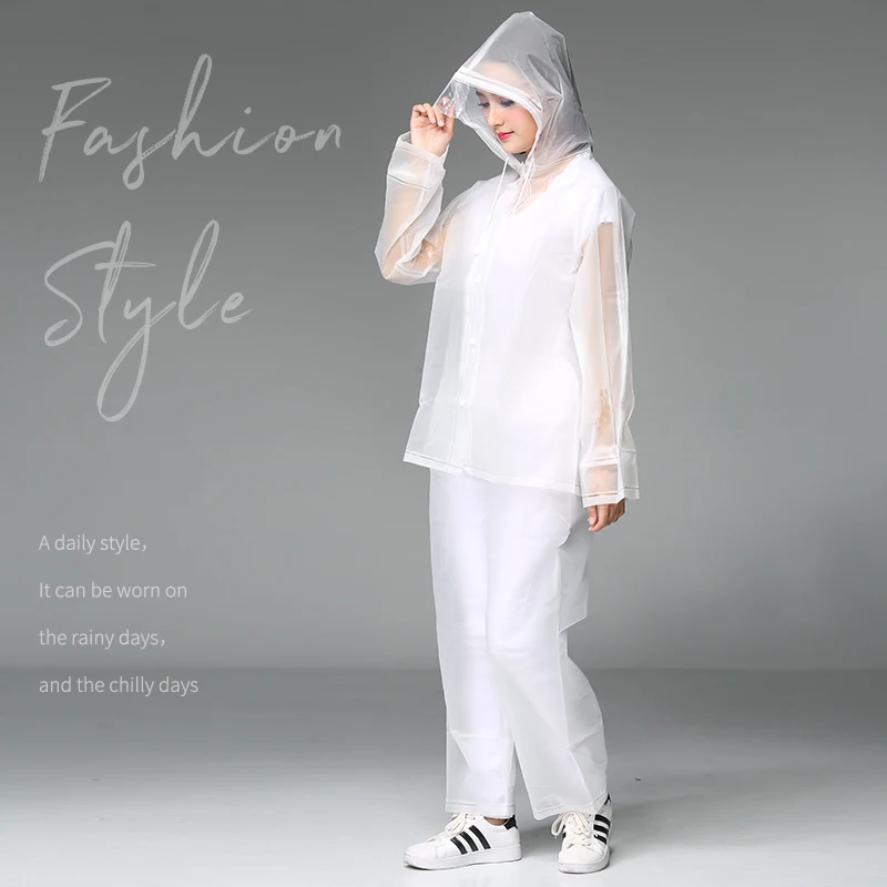 Дождевик и брюки для мужчин женщин одежда от дождя с прозрачными полями