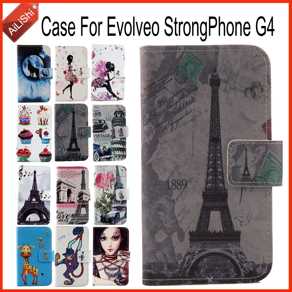 Чехол AiLiShi для телефона Evolveo StrongPhone G4 с откидной крышкой кожаный чехол