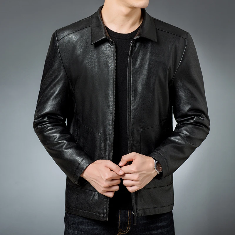 Зимняя мужская теплая флисовая Меховая куртка Повседневная Осенняя Толстая