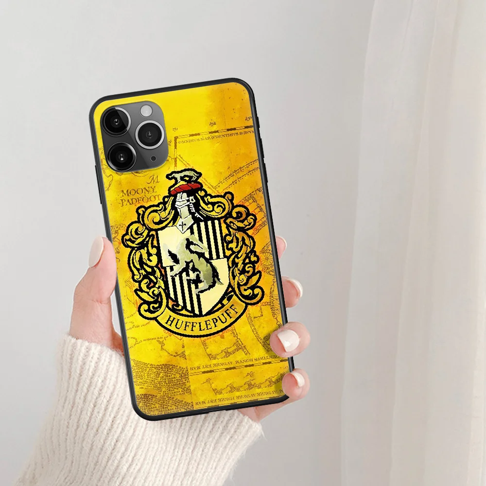 

Hufflepuff Phone Case For IPhone 5 5S SE 5C 6 6S 7 8 Plus X XS XR 11 12 Mini Pro Max 2020 black Back Trend Etui Soft Cell