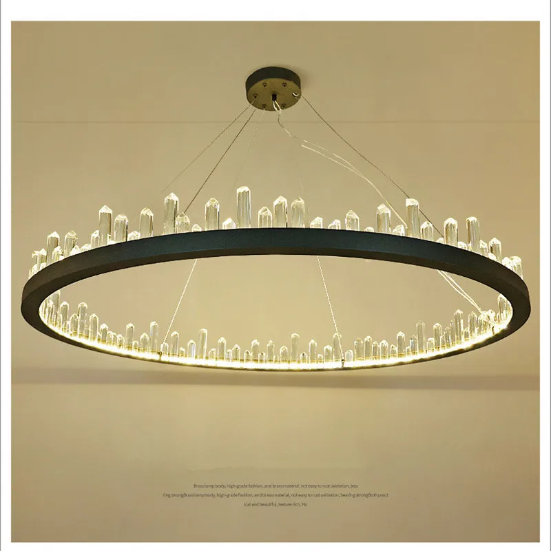 

Nordic Simple Crystal Project Light Pendant Lights Modern Circle Crystal Lights For Bedroom Dining Room Home Decoration Lamp