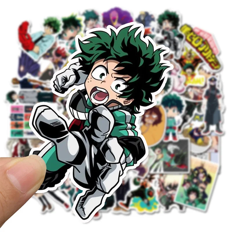 

50pcs My Hero Academia Suitcase Stickers Skateboard Laptop Izuku Midoriya All Might Boku no Hero Academia Anime Character Decals