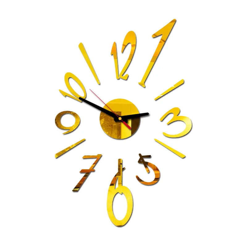 DIY настенные часы 3D зеркало персональная поверхность наклейка в форме шаблон