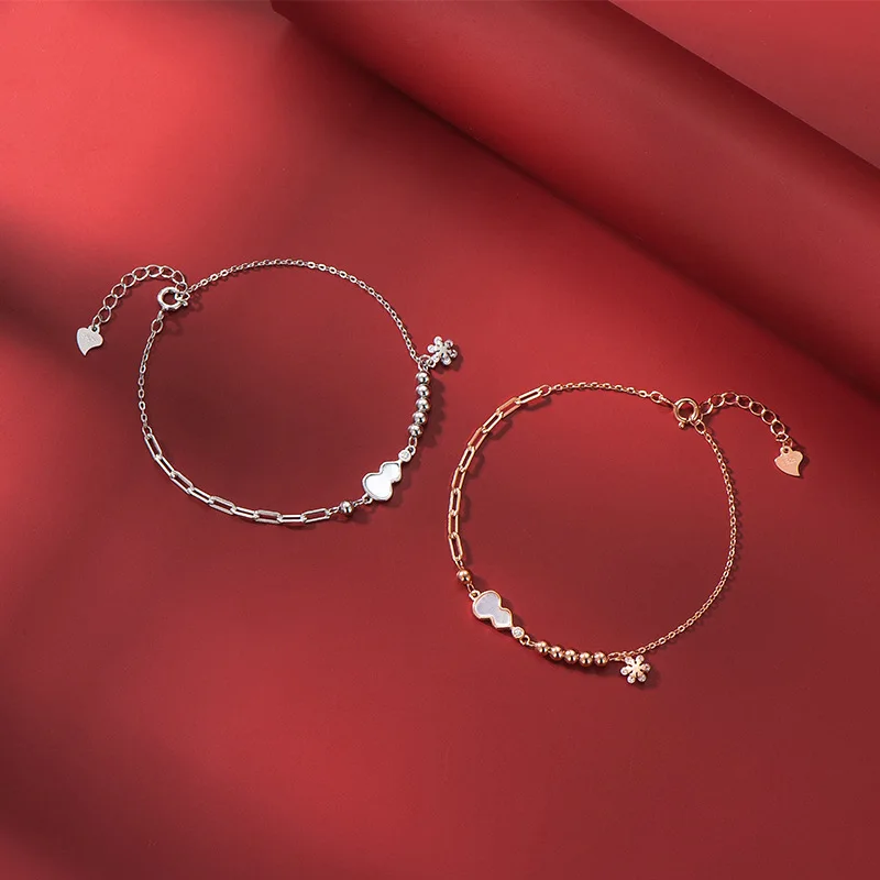 

925 silver creative calabash bracelet personality splice white shell calabash bracelet gift to his girlfriend